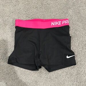 Nike Black Shorts with Pink Waistband